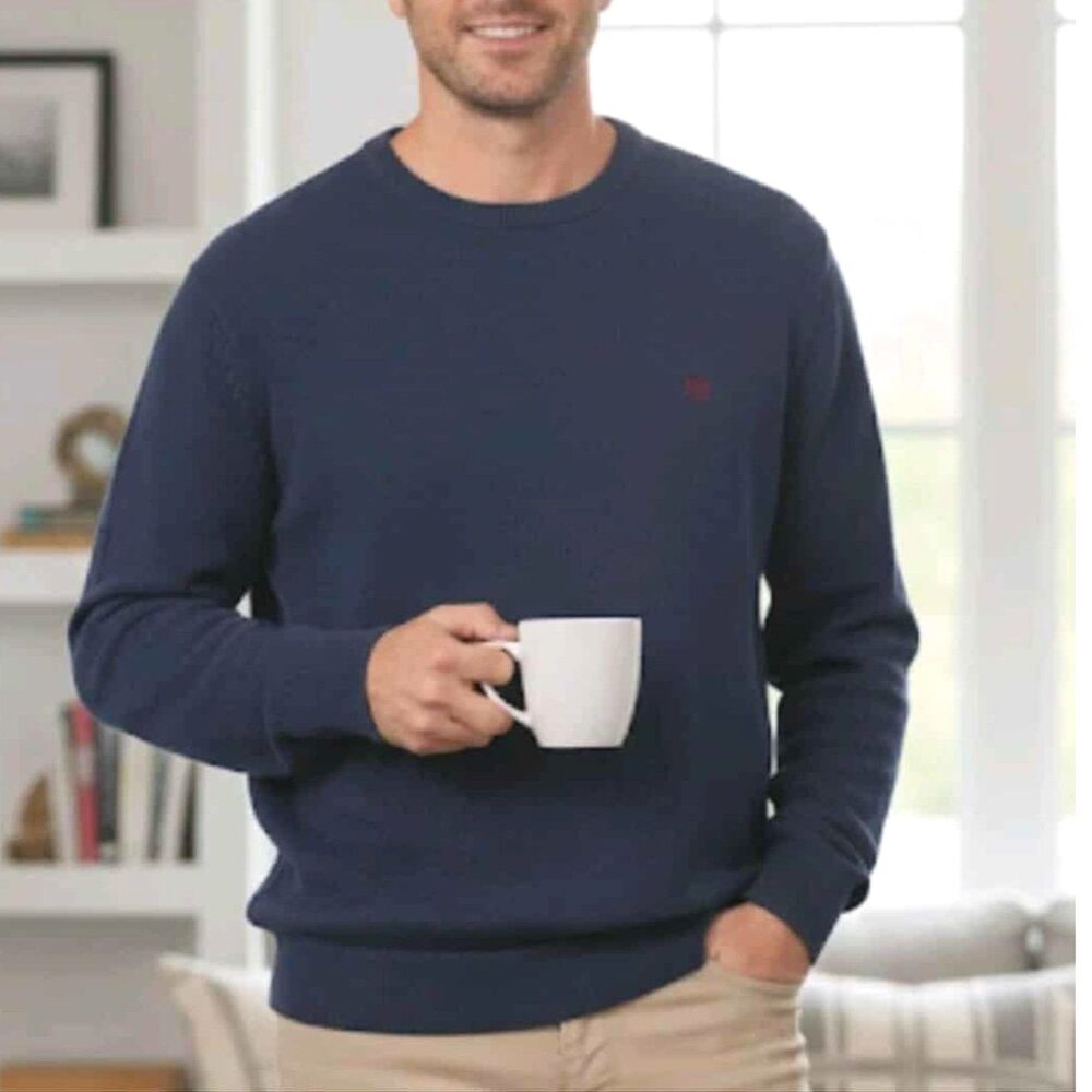 Vintage Chaps Men's Size XXL Navy Pullover Sweater Crest Preppy Classic